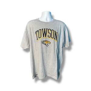 Champion Towson University Tigers SS Gray Graphic T-shirt Unisex Men's XL